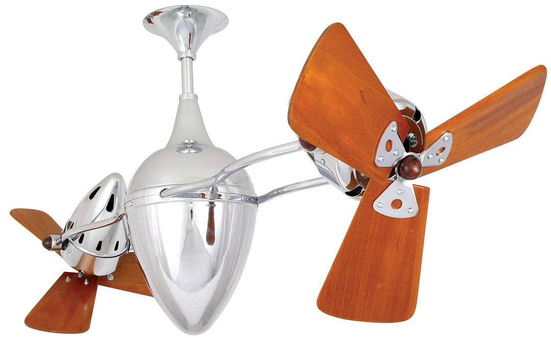 Matthews Fan Company Ar Ruthiane AR-CR-WD Ceiling Fan 16 - Polished Chrome, Mahogany/