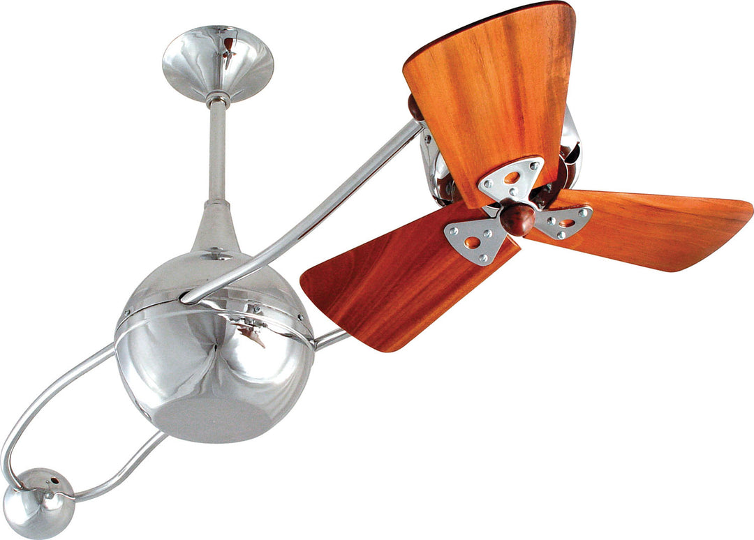 Matthews Fan Company Brisa 2000 B2K-CR-WD Ceiling Fan 16 - Polished Chrome, Mahogany/