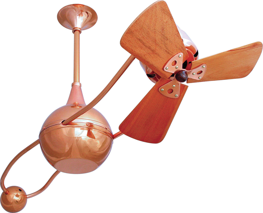 Matthews Fan Company Brisa 2000 B2K-CP-WD Ceiling Fan 16 - Polished Copper, Mahogany/