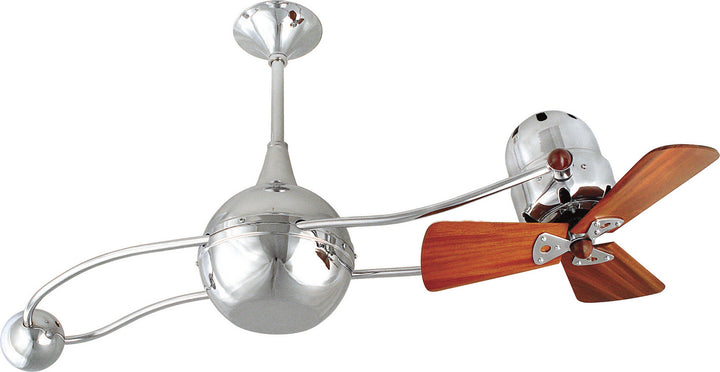 Matthews Fan Company Brisa 2000 B2K-BN-WD Ceiling Fan 16 - Brushed Nickel, Mahogany/