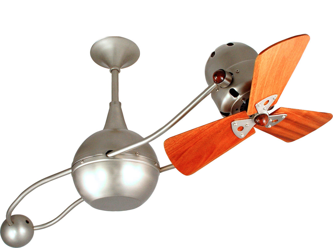 Matthews Fan Company Brisa 2000 B2K-BN-WD Ceiling Fan 16 - Brushed Nickel, Mahogany/