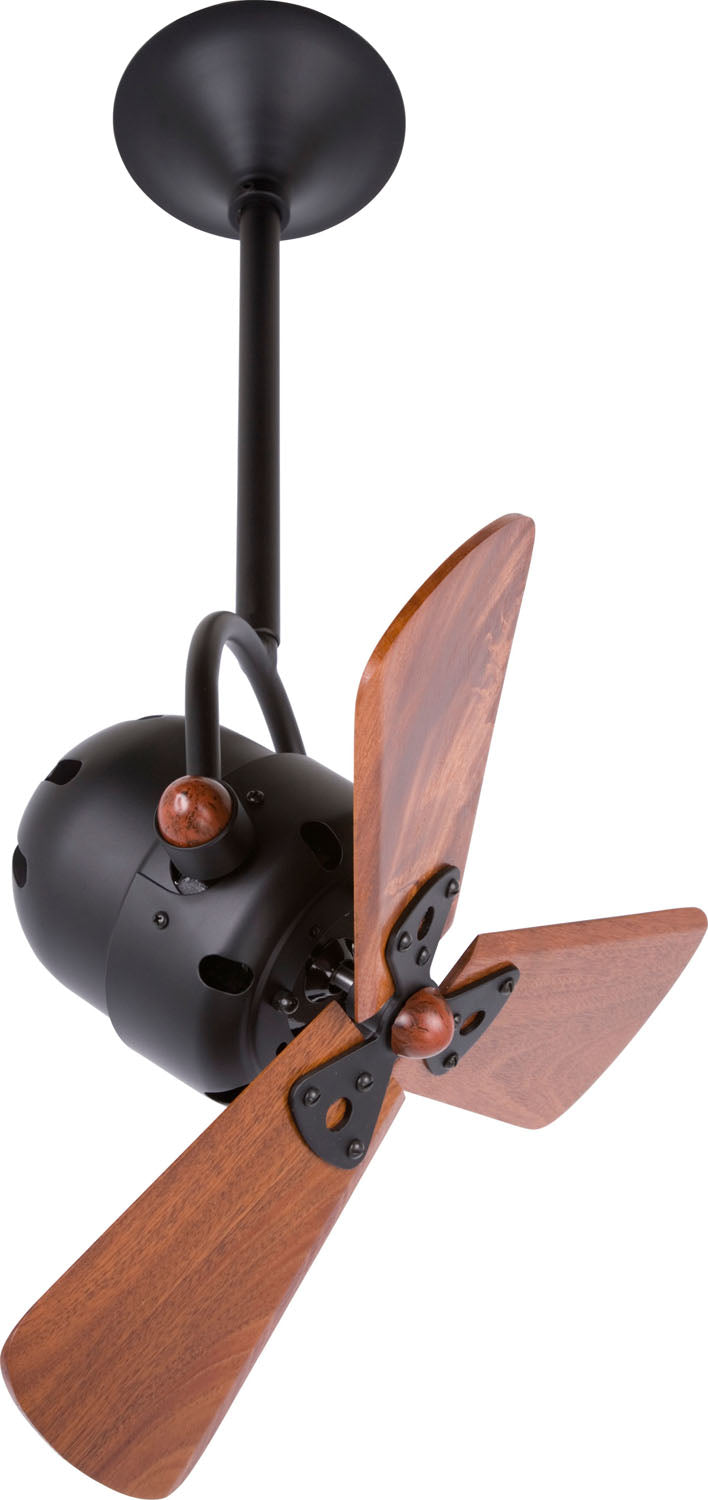 Matthews Fan Company Bianca Direcional BD-BK-WD Ceiling Fan 16 - Matte Black, Mahogany/