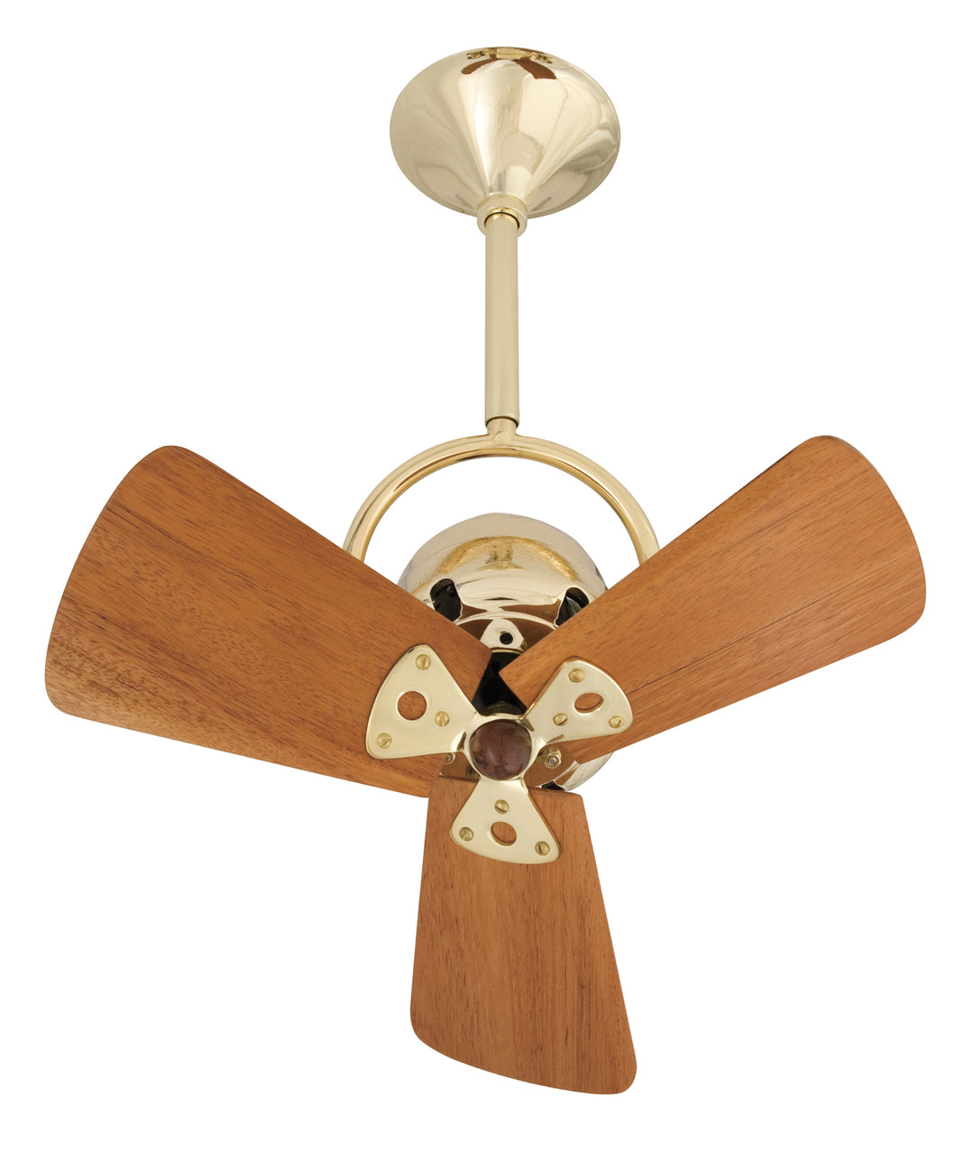 Matthews Fan Company Bianca Direcional BD-BRBR-WD Ceiling Fan 16 - Brushed Brass, Mahogany/