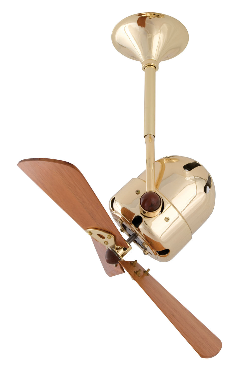 Matthews Fan Company Bianca Direcional BD-BRBR-WD Ceiling Fan 16 - Brushed Brass, Mahogany/