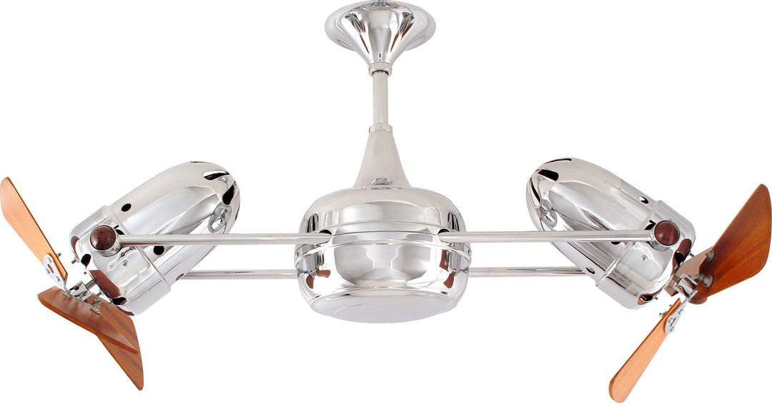 Matthews Fan Company Duplo-Dinamico DD-CR-WD Ceiling Fan 16 - Polished Chrome, Mahogany/