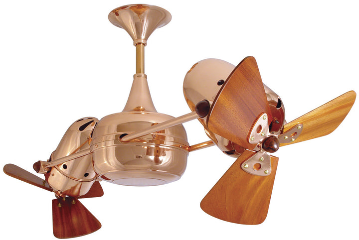 Matthews Fan Company Duplo-Dinamico DD-CP-WD Ceiling Fan 16 - Polished Copper, Mahogany/