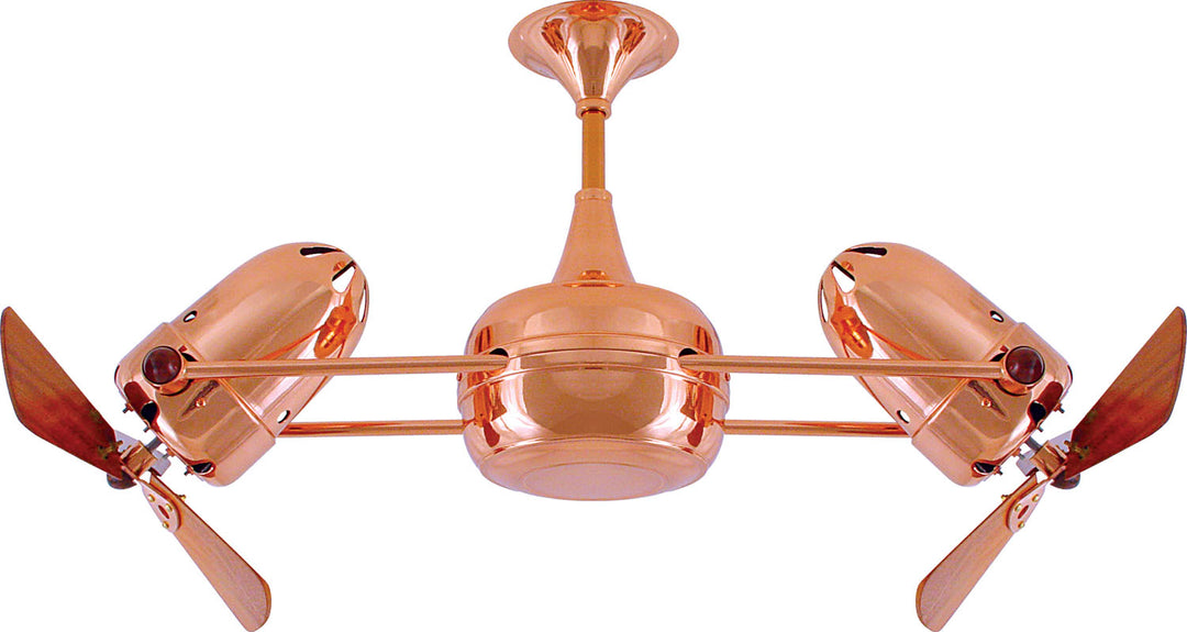 Matthews Fan Company Duplo-Dinamico DD-CP-WD Ceiling Fan 16 - Polished Copper, Mahogany/