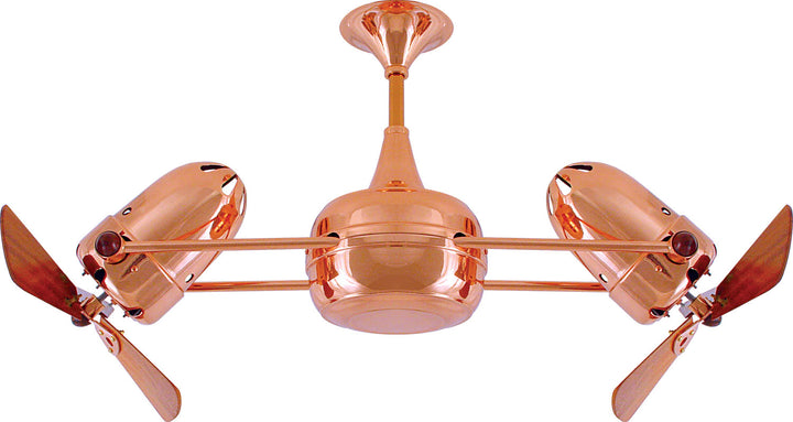 Matthews Fan Company Duplo-Dinamico DD-CP-WD Ceiling Fan 16 - Polished Copper, Mahogany/