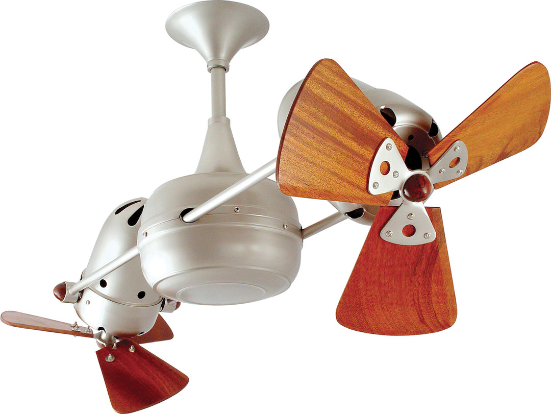 Matthews Fan Company Duplo-Dinamico DD-BN-WD Ceiling Fan 16 - Brushed Nickel, Mahogany/