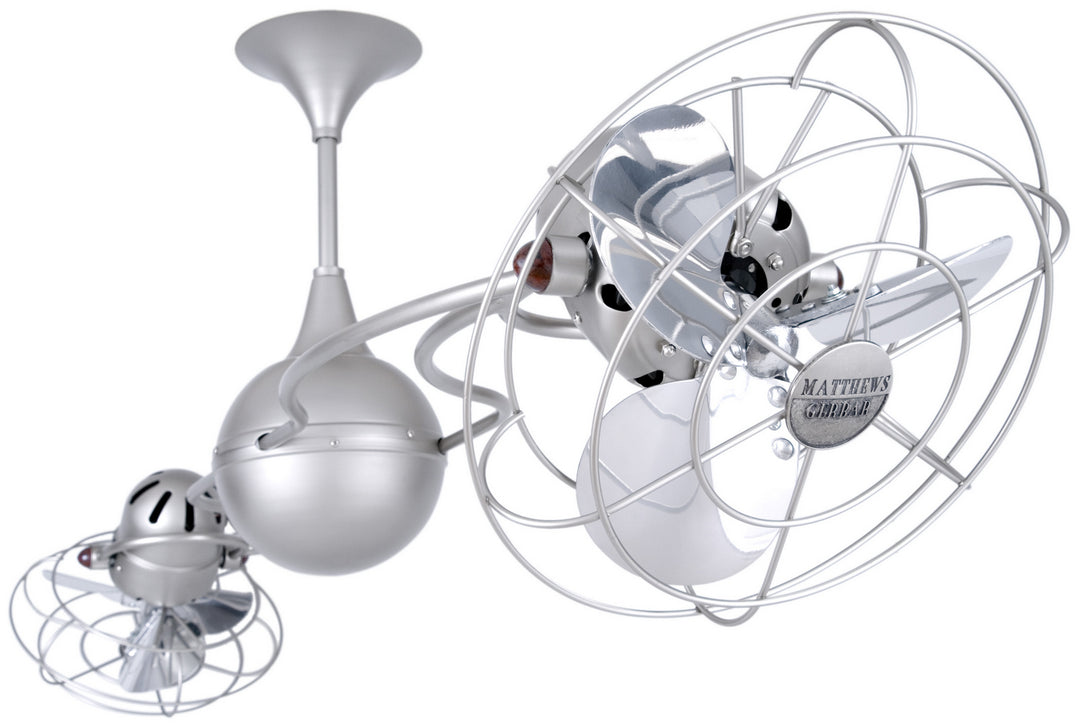 Matthews Fan Company Italo Ventania IV-BN-MTL-DAMP Ceiling Fan 13 - Brushed Nickel, Brushed Nickel/