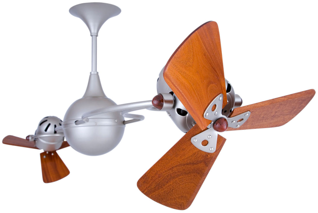 Matthews Fan Company Italo Ventania IV-BN-WD Ceiling Fan 16 - Brushed Nickel, Mahogany/