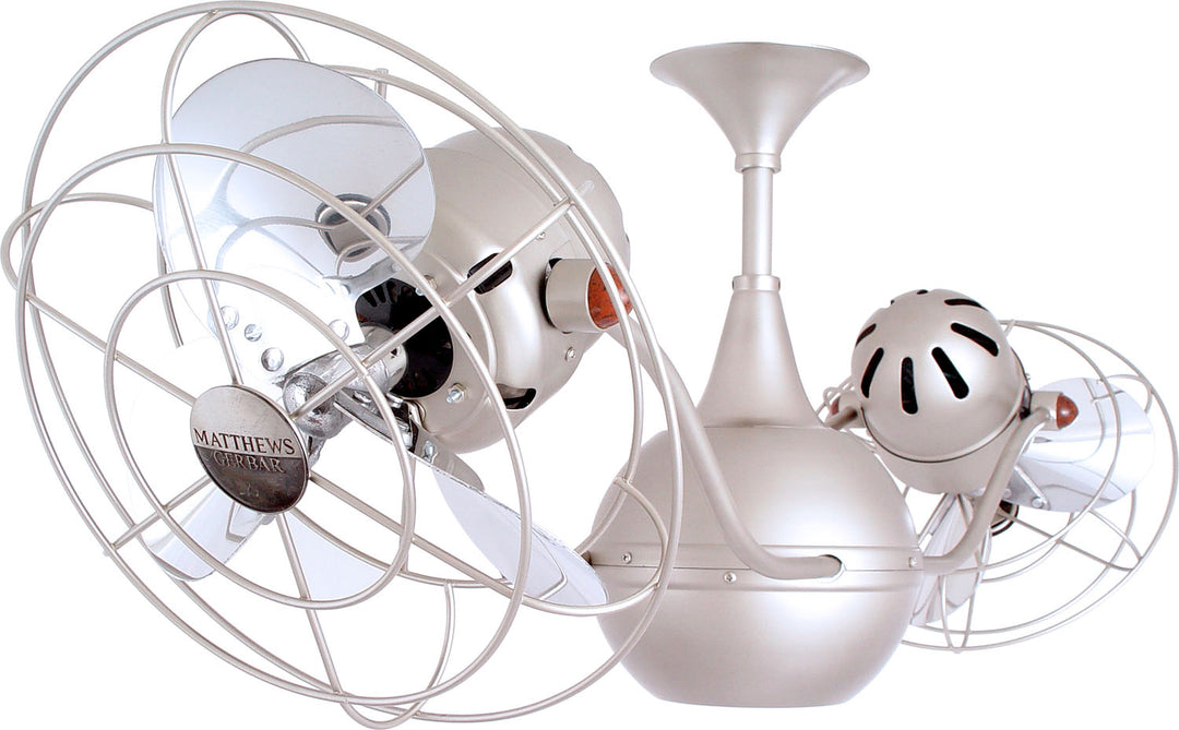 Matthews Fan Company Vent-Bettina VB-BN-MTL-DAMP Ceiling Fan 13 - Brushed Nickel, Brushed Nickel/