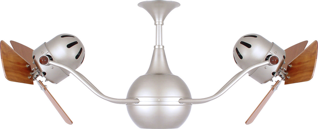 Matthews Fan Company Vent-Bettina VB-BN-WD-DAMP Ceiling Fan 16 - Brushed Nickel, Mahogany/