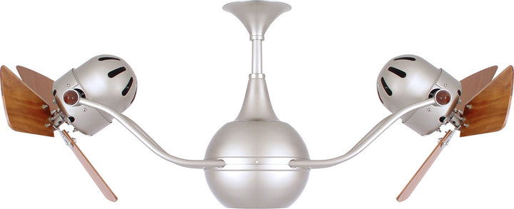 Matthews Fan Company Vent-Bettina VB-BN-WD-DAMP Ceiling Fan 16 - Brushed Nickel, Mahogany/