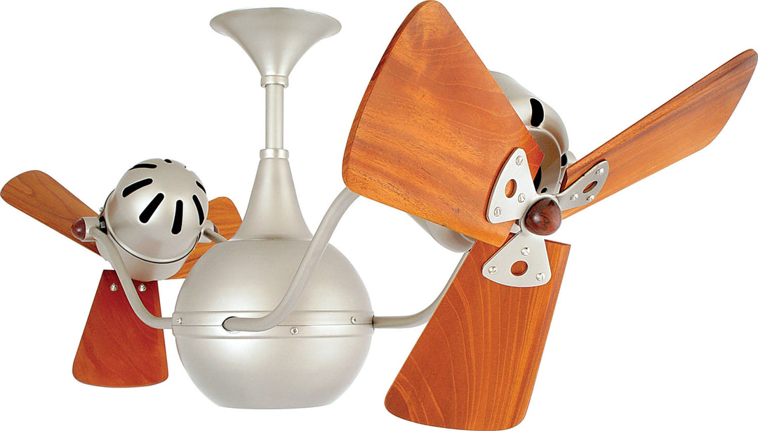 Matthews Fan Company Vent-Bettina VB-BN-WD-DAMP Ceiling Fan 16 - Brushed Nickel, Mahogany/