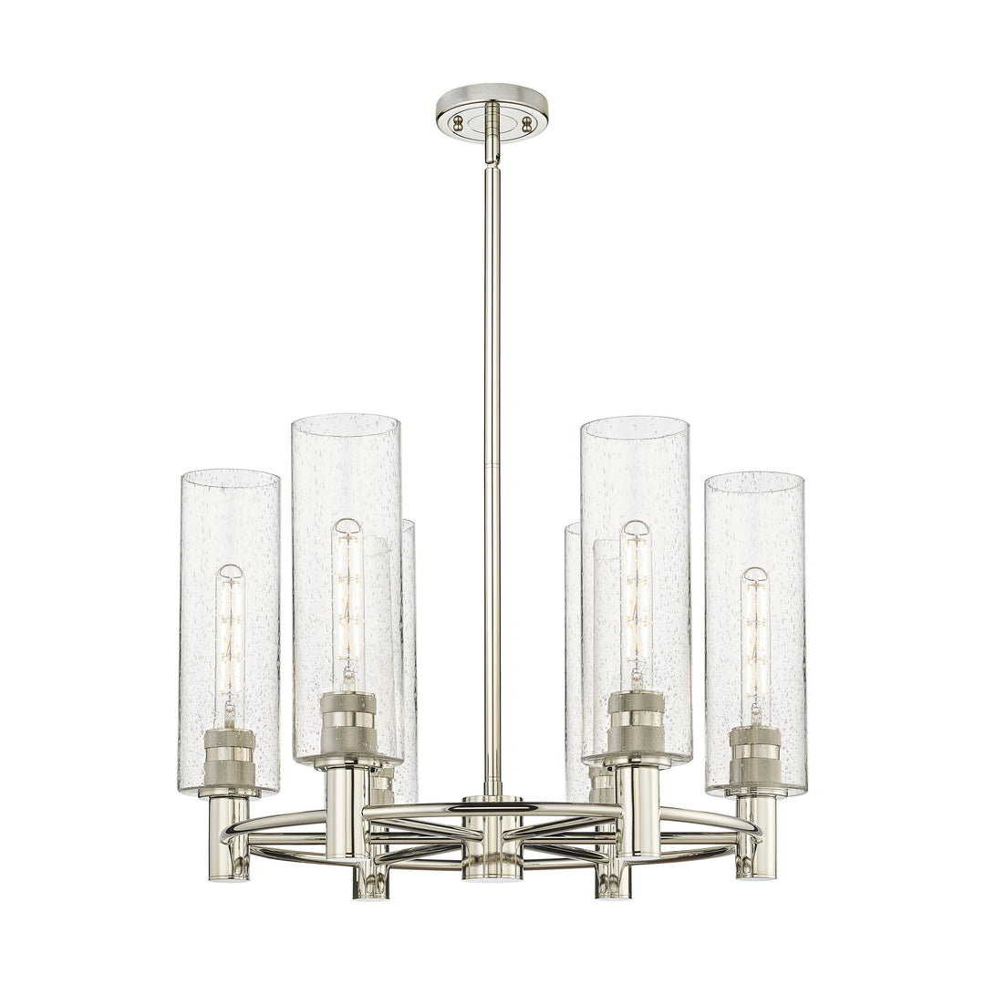 Innovations Downtown Urban 434-6CR-PN-G434-12SDY Chandelier Light - Polished Nickel