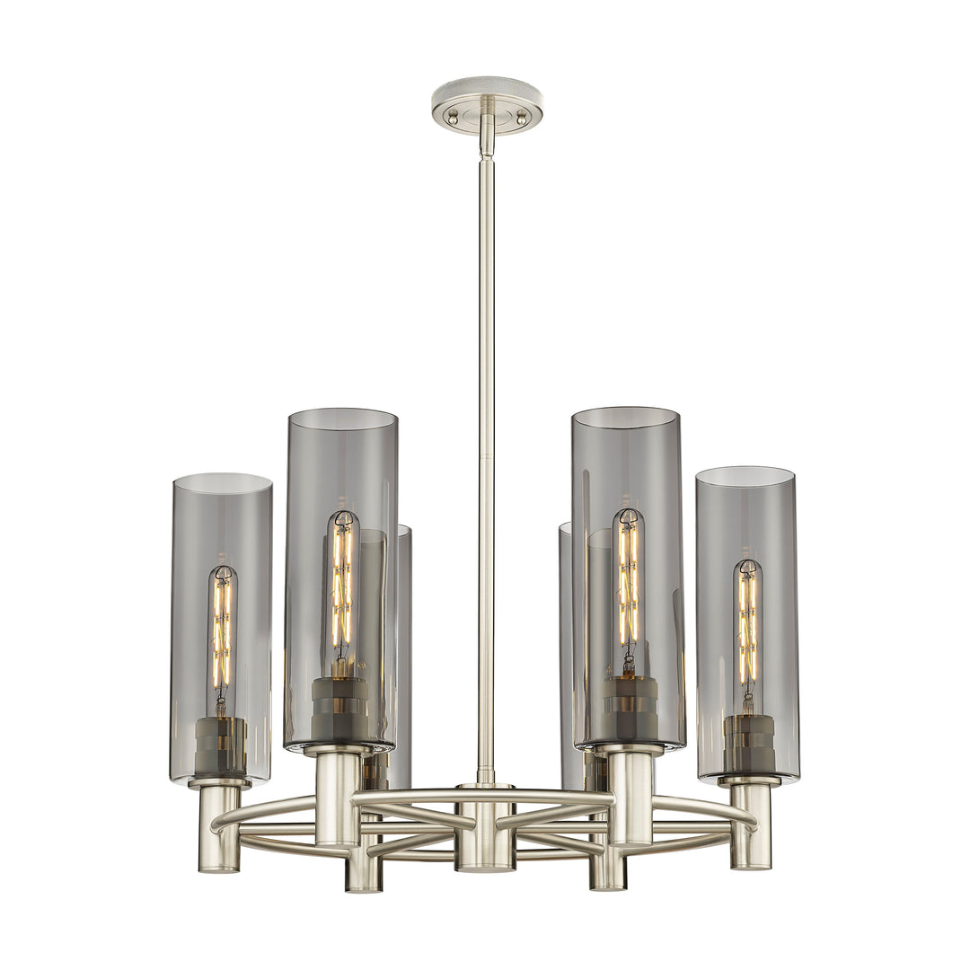 Innovations Downtown Urban 434-6CR-SN-G434-12SM Chandelier Light - Satin Nickel
