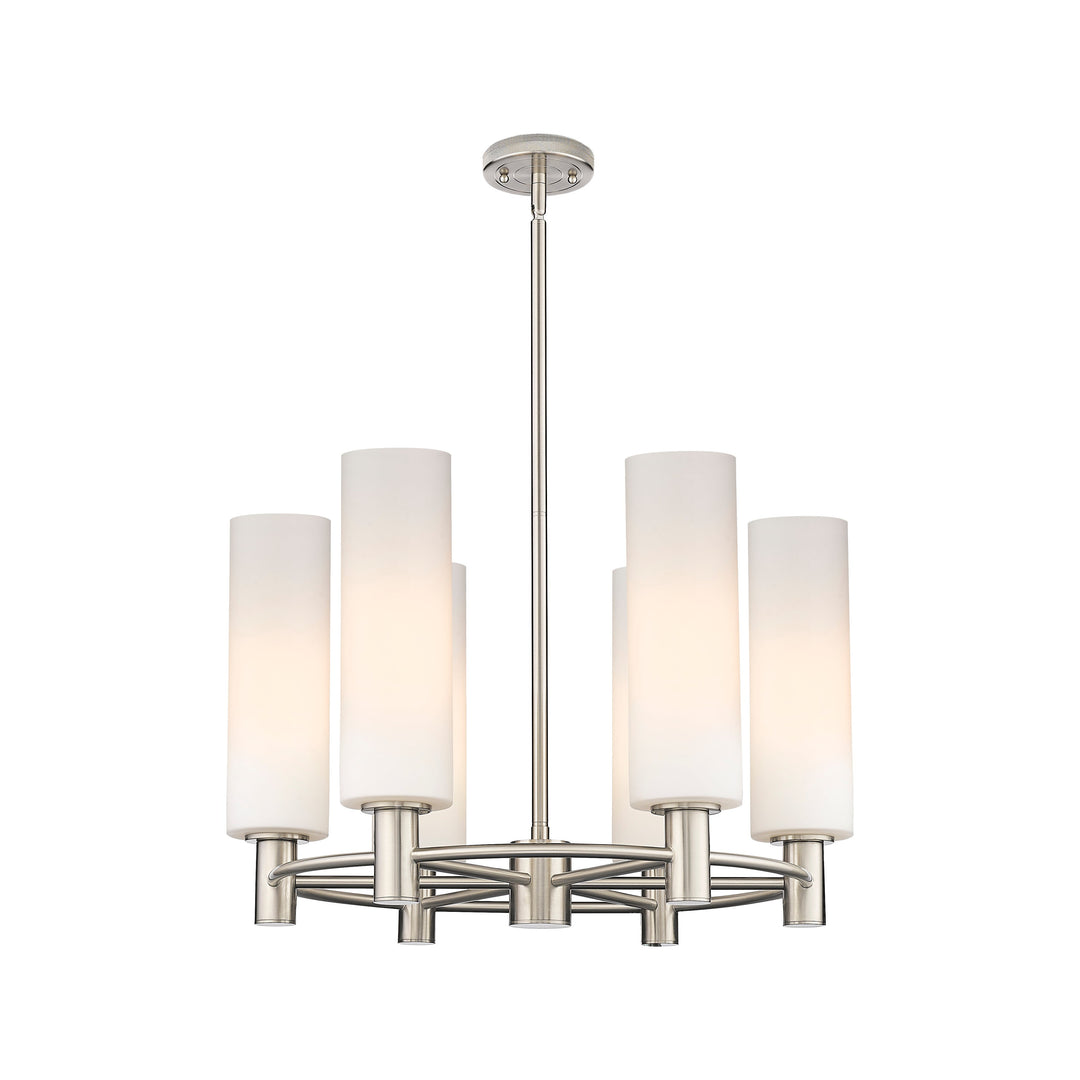 Innovations Downtown Urban 434-6CR-SN-G434-12WH Chandelier Light - Satin Nickel