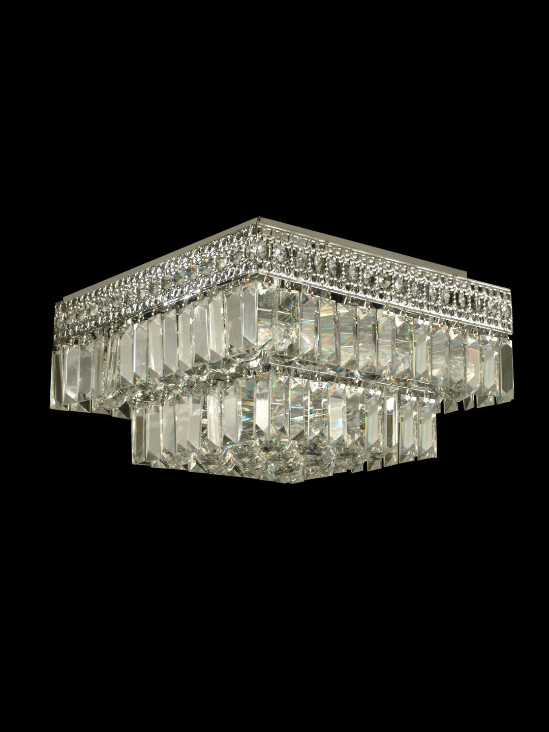 Dale Tiffany Flush Mount GH90288 Ceiling Light - Metal, Solid Crystal