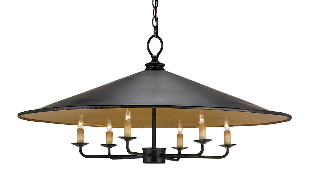 Currey and Company Brussels 9873 Chandelier Light - French Black/Contemporary Gold