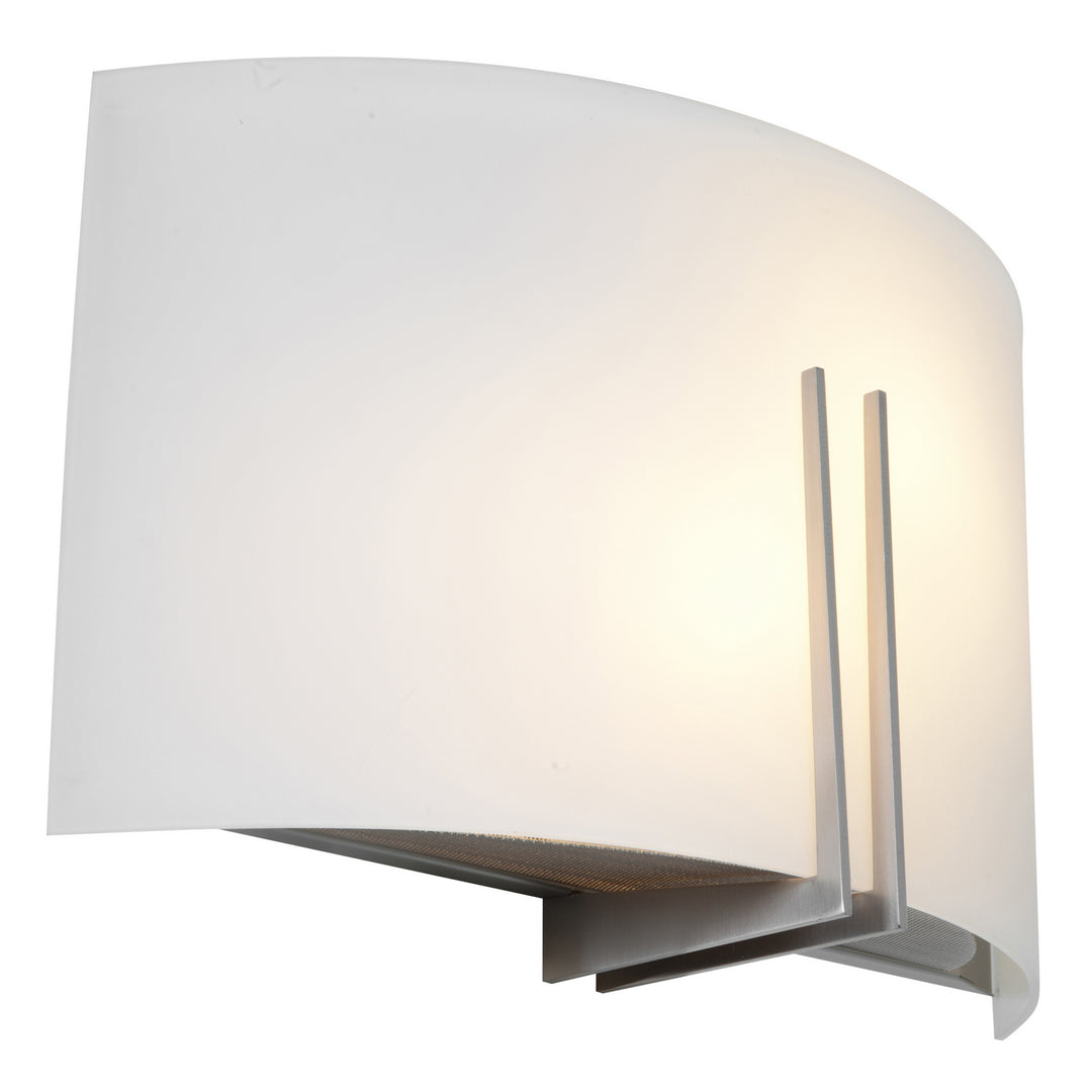 Access Prong 20447-BS/WHT Wall Sconce Light - Brushed Steel