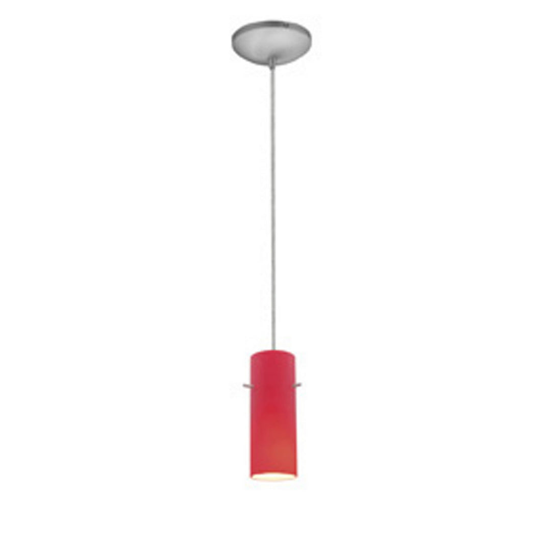 Access Cylinder 28030-1C-BS/RED Pendant Light - Brushed Steel