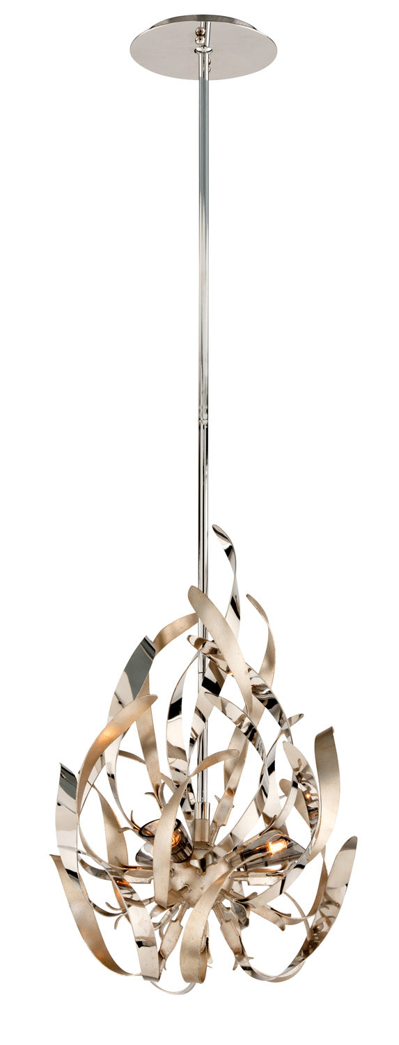 Corbett Graffiti 154-43 Pendant Light - Silver Leaf Polished Stainless