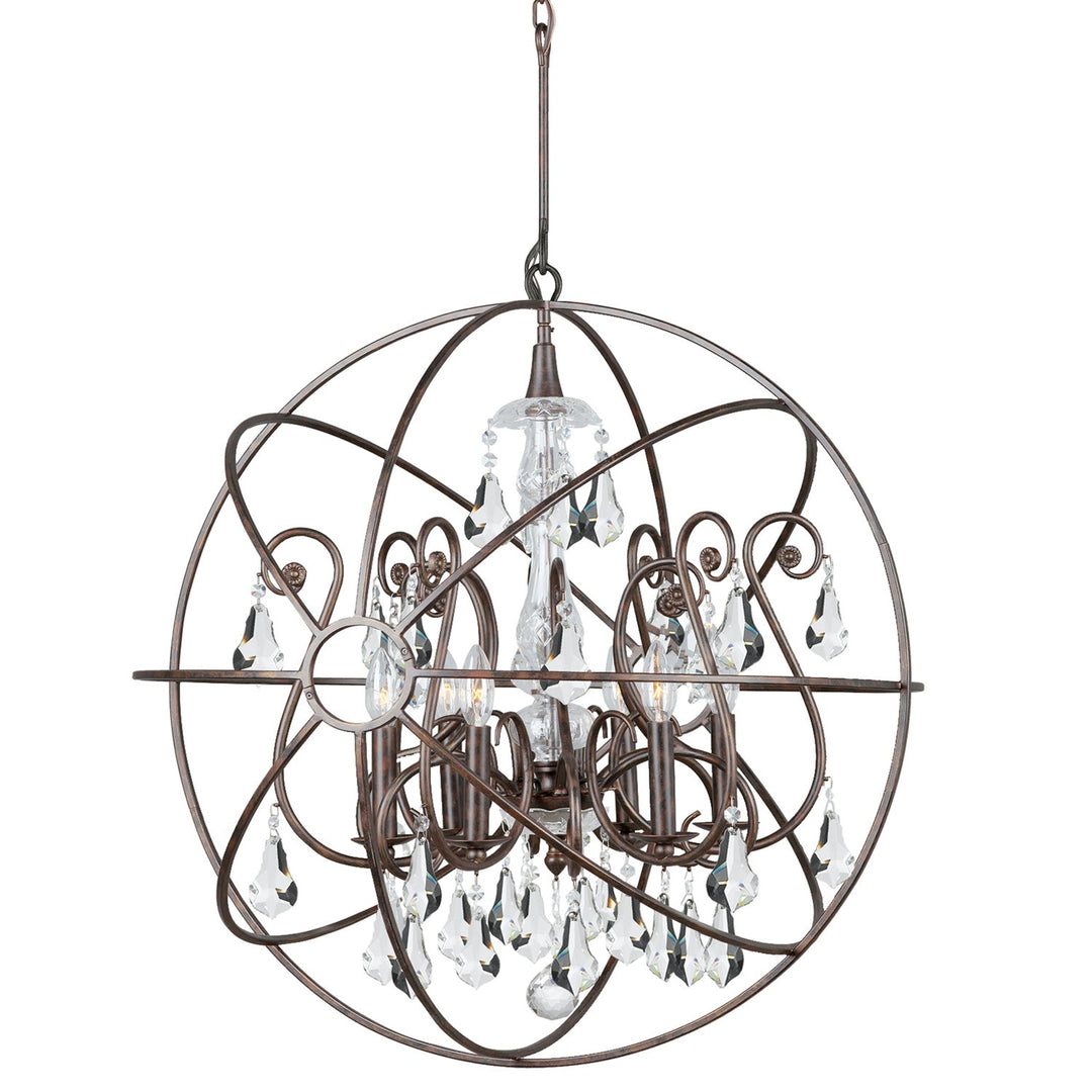 Crystorama Solaris 9028-EB-CL-MWP Chandelier Light - English Bronze