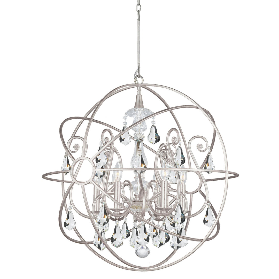 Crystorama Solaris 9028-OS-CL-MWP Chandelier Light - Olde Silver