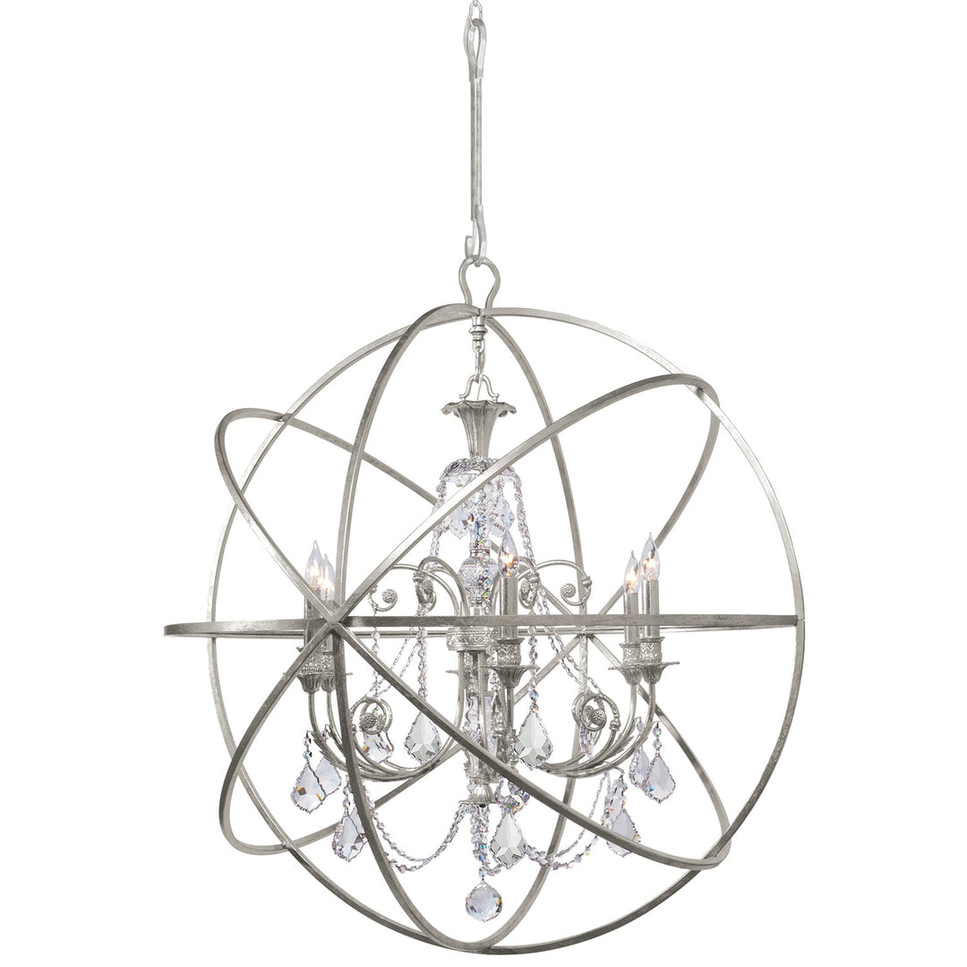 Crystorama Solaris 9219-OS-CL-MWP Chandelier Light - Olde Silver