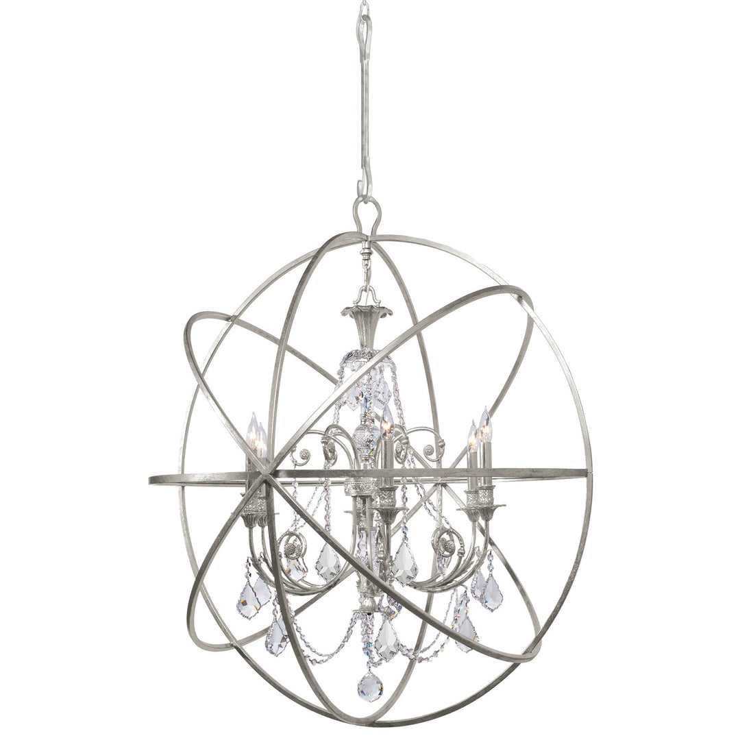 Crystorama Solaris 9219-OS-CL-SAQ Chandelier Light - Olde Silver