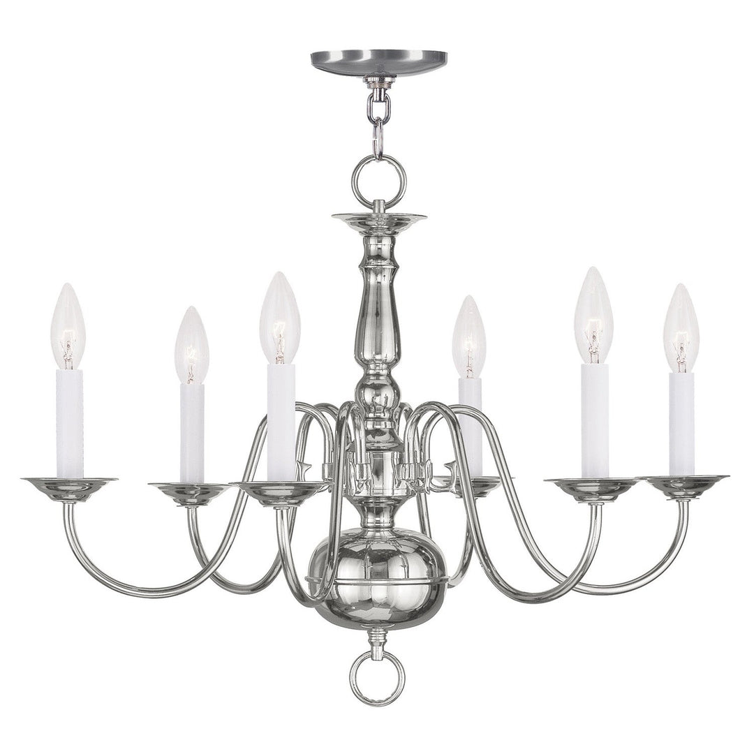 Livex Williamsburgh 5006-35 Chandelier Light - Polished Nickel