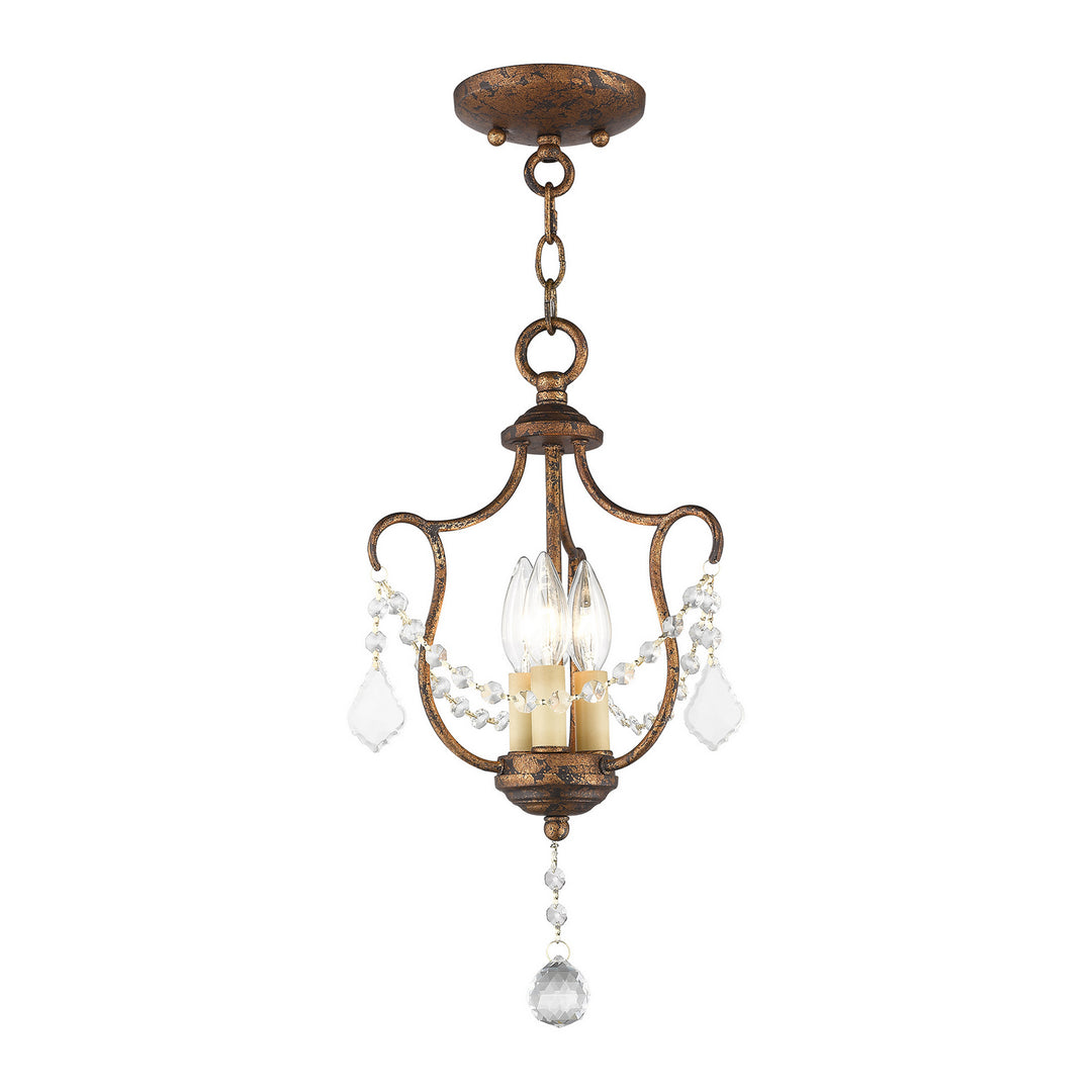 Livex Chesterfield 6420-71 Chandelier Light - Hand Applied Venetian Golden Bronze