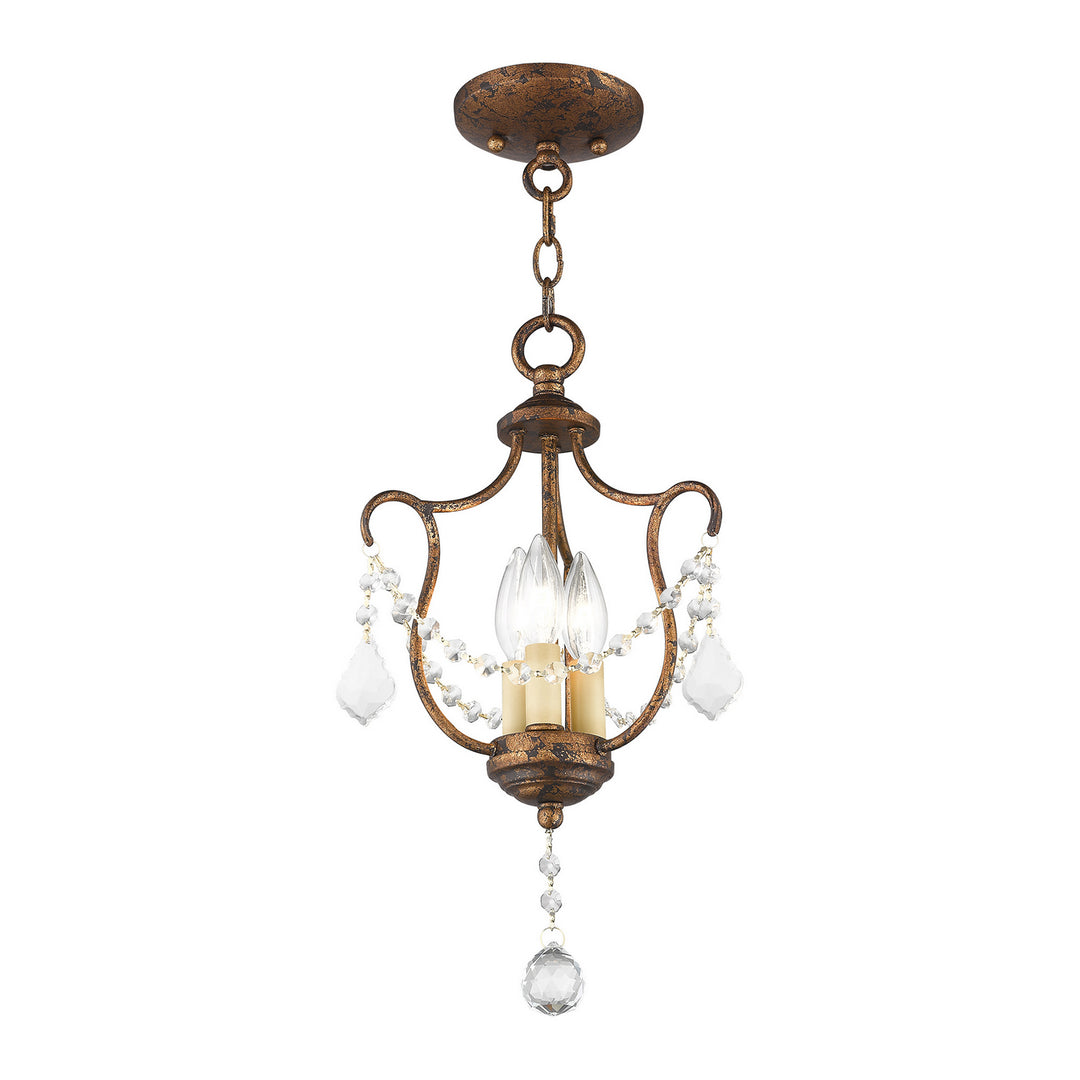 Livex Chesterfield 6420-71 Chandelier Light - Hand Applied Venetian Golden Bronze