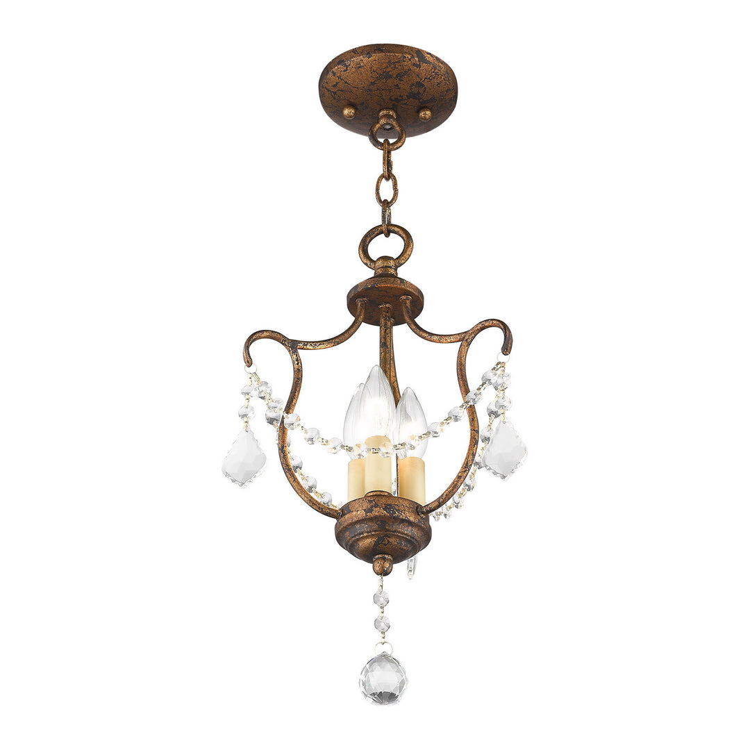 Livex Chesterfield 6420-71 Chandelier Light - Hand Applied Venetian Golden Bronze