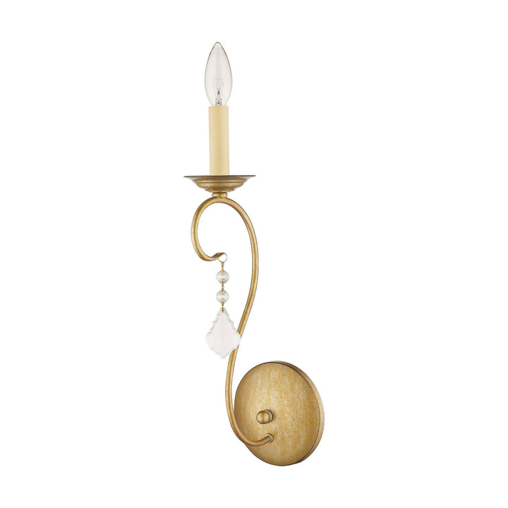 Livex Chesterfield 6421-48 Wall Sconce Light - Hand Applied Antique Gold Leaf