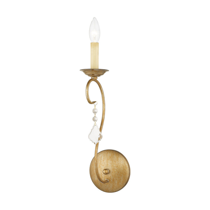 Livex Chesterfield 6421-48 Wall Sconce Light - Hand Applied Antique Gold Leaf