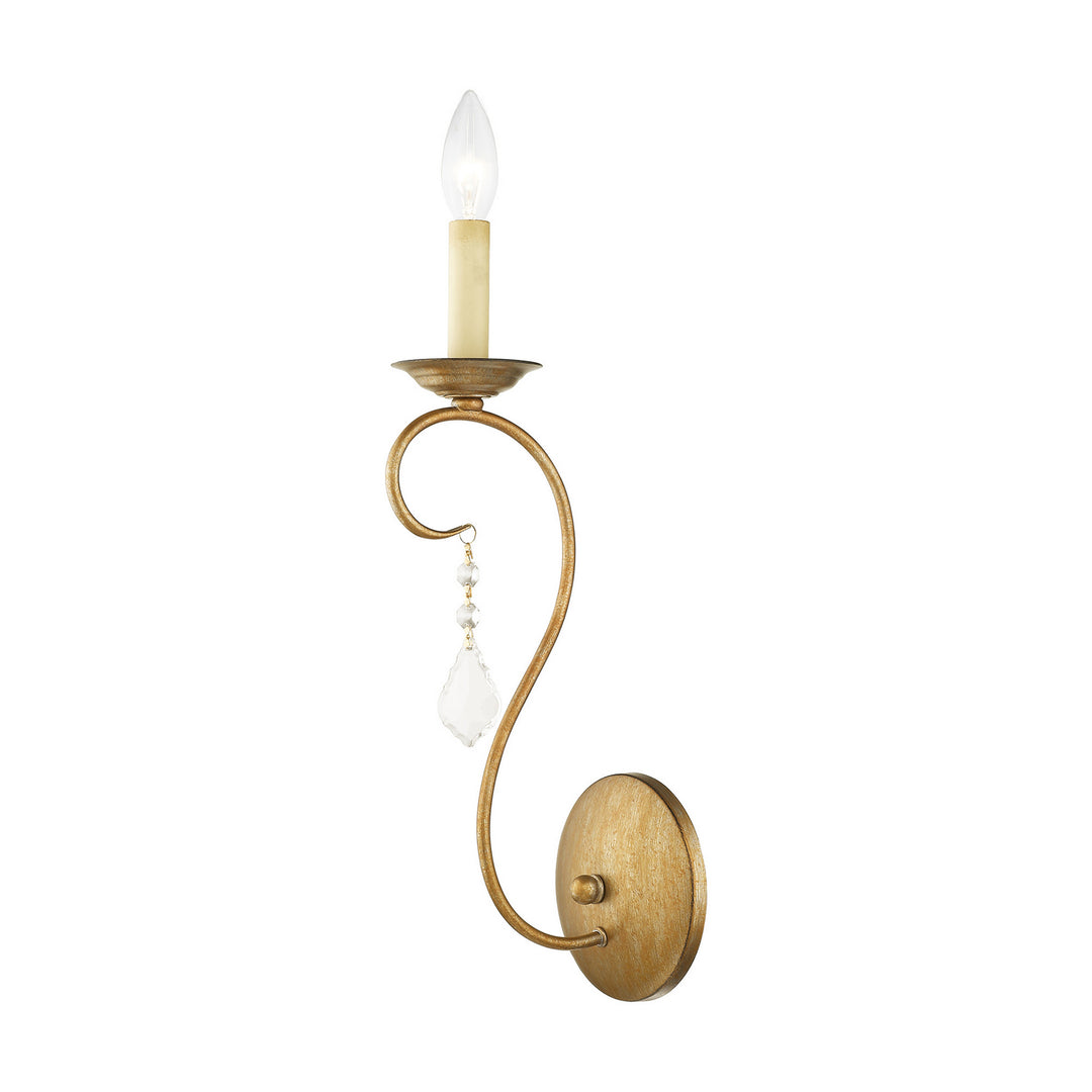 Livex Chesterfield 6421-48 Wall Sconce Light - Hand Applied Antique Gold Leaf