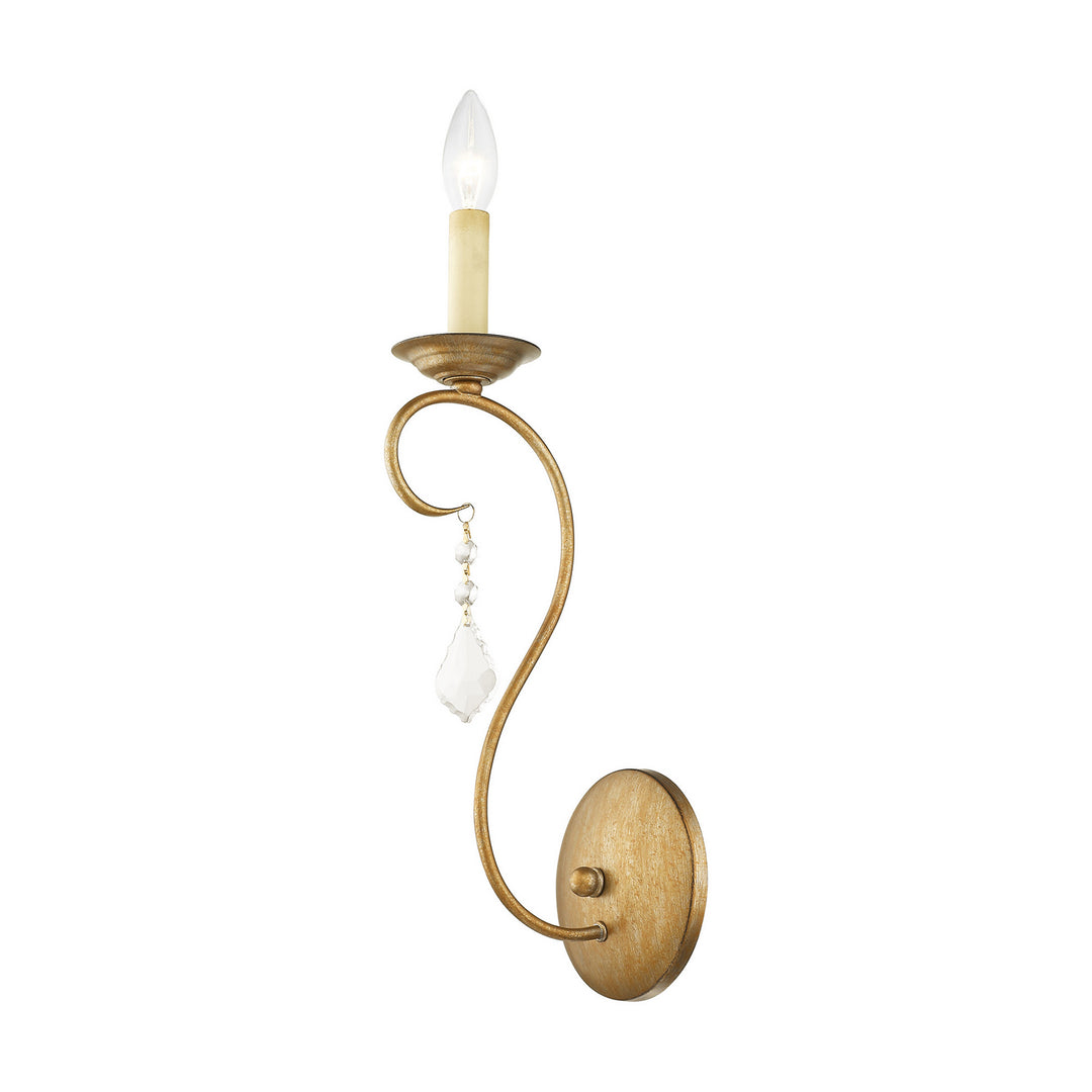 Livex Chesterfield 6421-48 Wall Sconce Light - Hand Applied Antique Gold Leaf
