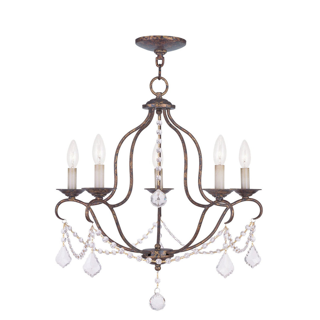 Livex Chesterfield 6435-71 Chandelier Light - Hand Applied Venetian Golden Bronze