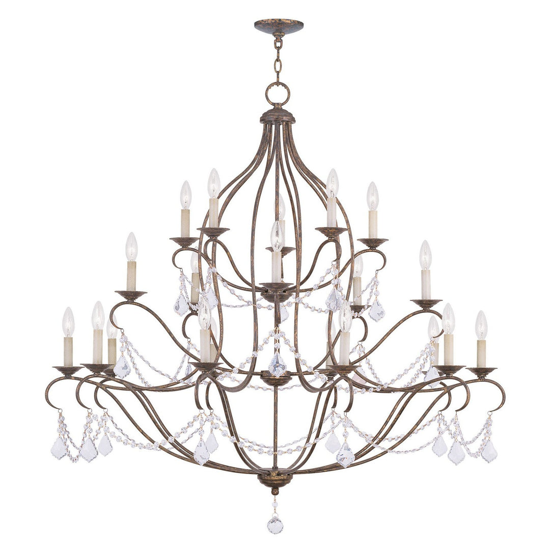Livex Chesterfield 6439-71 Chandelier Light - Hand Applied Venetian Golden Bronze