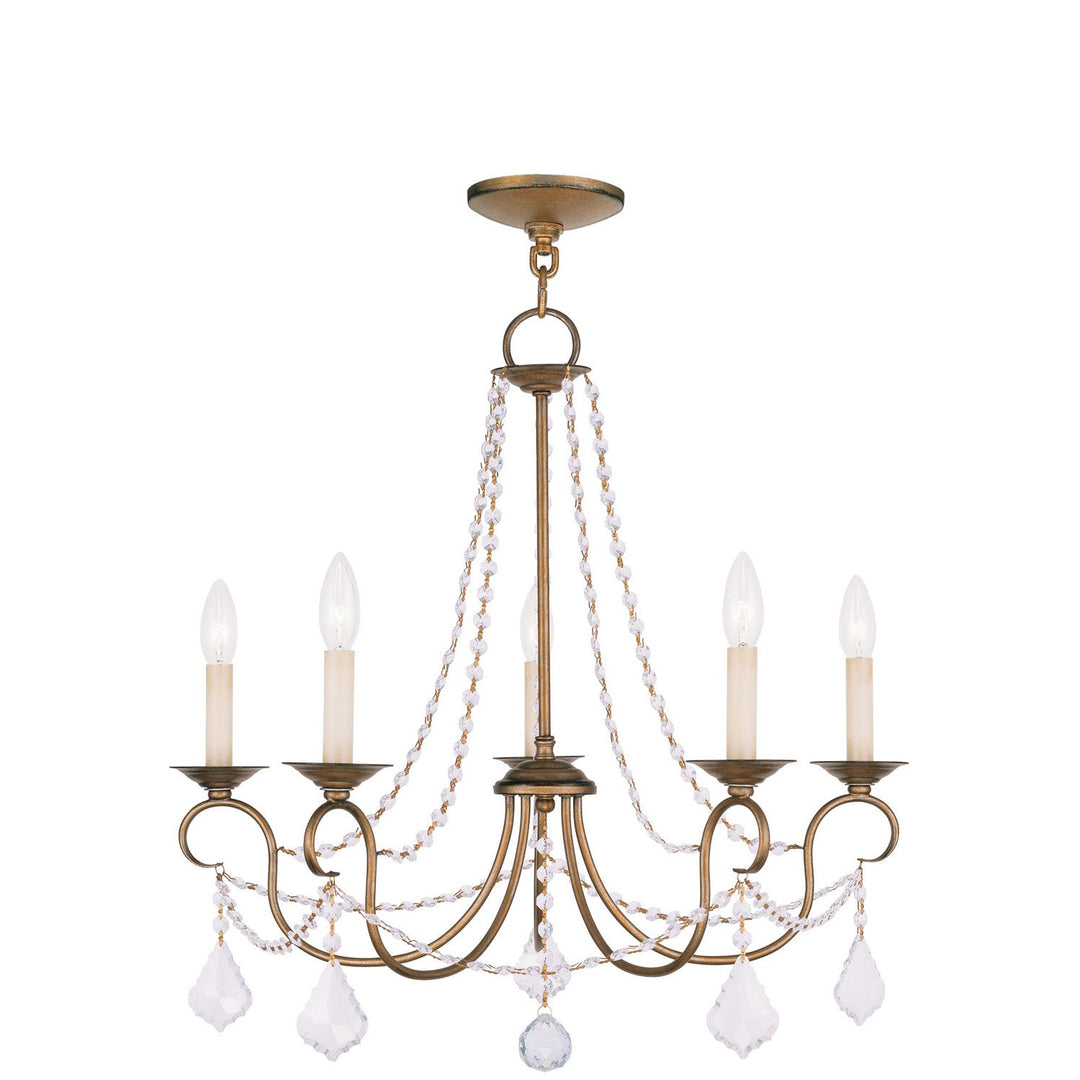 Livex Pennington 6515-48 Chandelier Light - Hand Applied Antique Gold Leaf