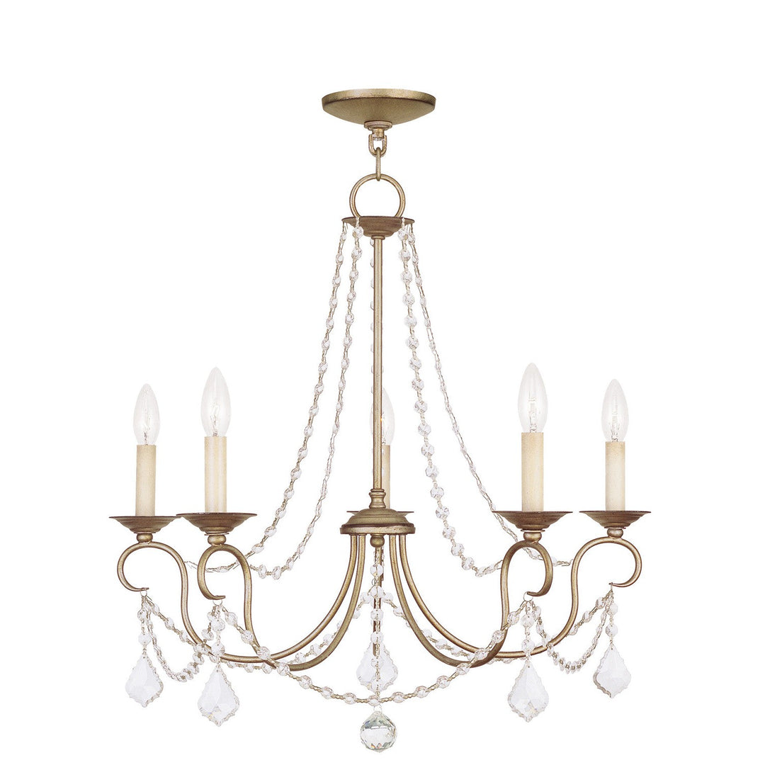 Livex Pennington 6515-73 Chandelier Light - Hand Applied Antique Silver Leaf