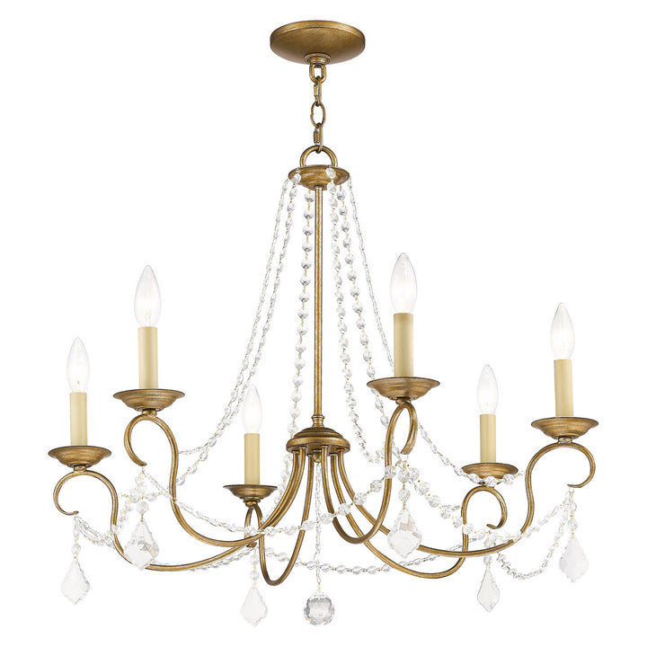 Livex Pennington 6516-48 Chandelier Light - Hand Applied Antique Gold Leaf