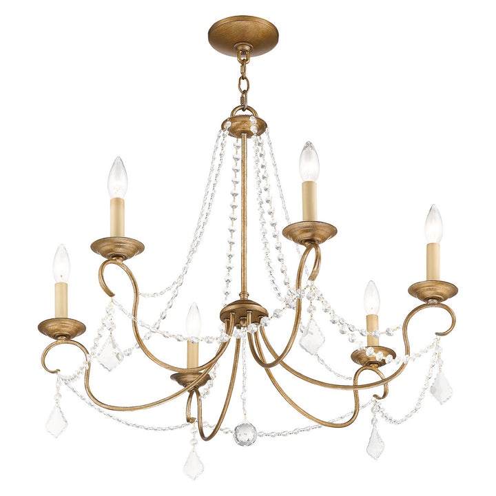 Livex Pennington 6516-48 Chandelier Light - Hand Applied Antique Gold Leaf