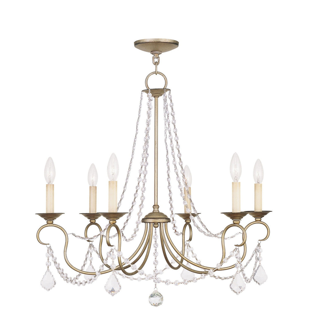 Livex Pennington 6516-73 Chandelier Light - Hand Applied Antique Silver Leaf