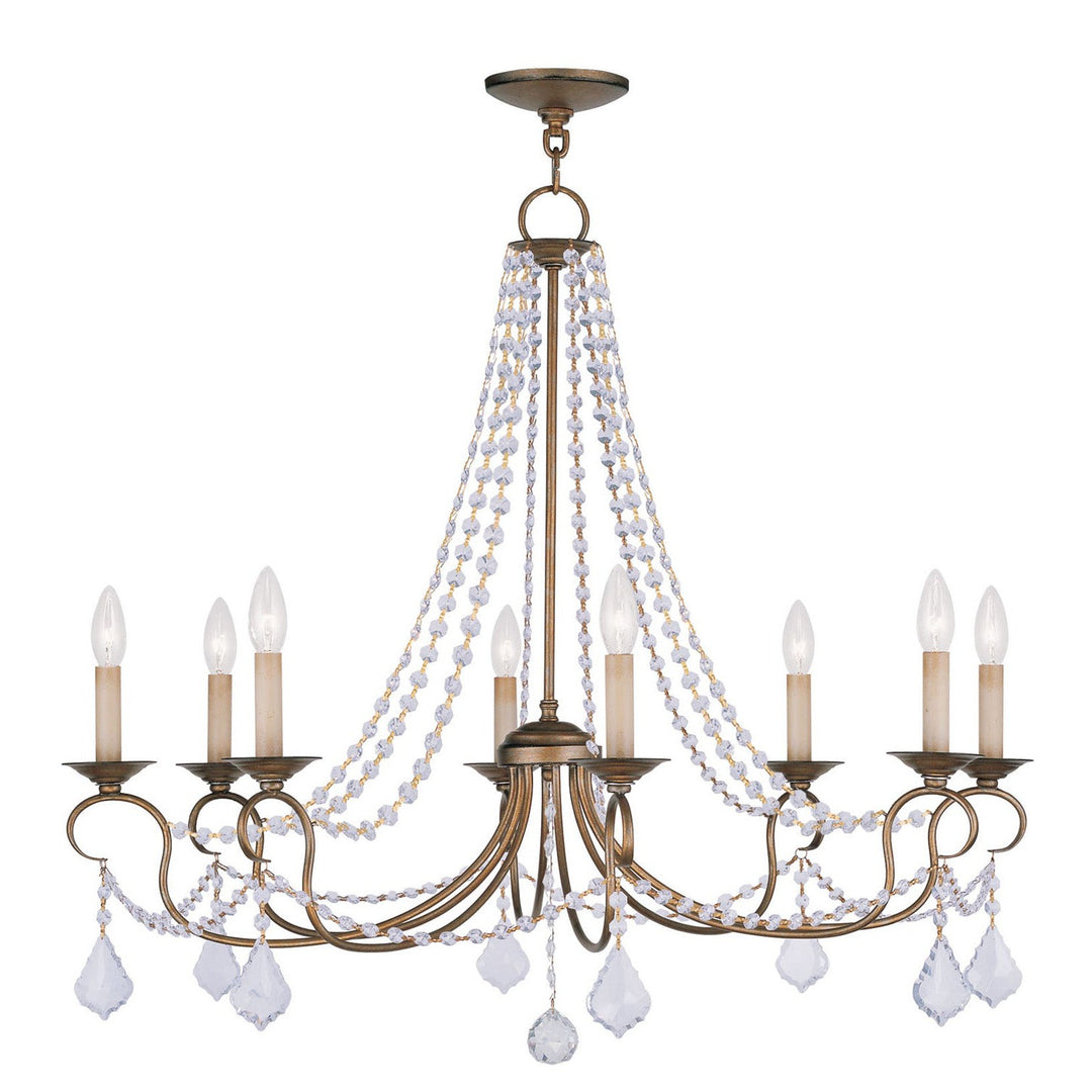 Livex Pennington 6518-48 Chandelier Light - Hand Applied Antique Gold Leaf