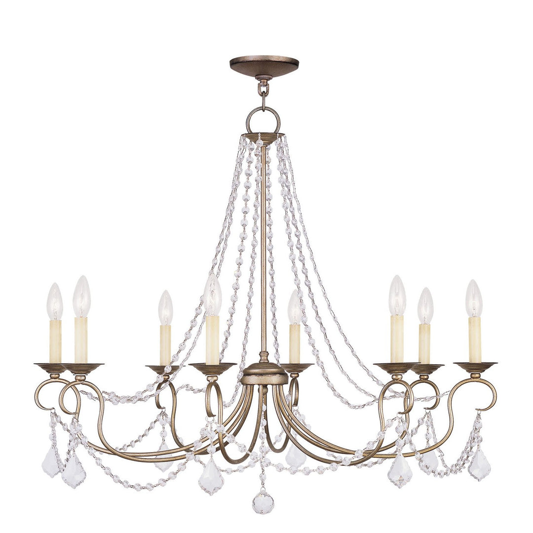 Livex Pennington 6518-73 Chandelier Light - Hand Applied Antique Silver Leaf