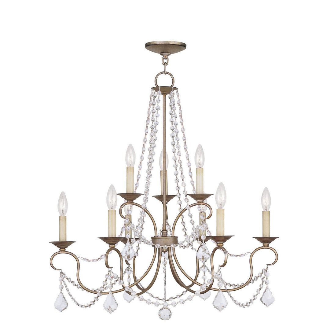 Livex Pennington 6519-73 Chandelier Light - Hand Applied Antique Silver Leaf
