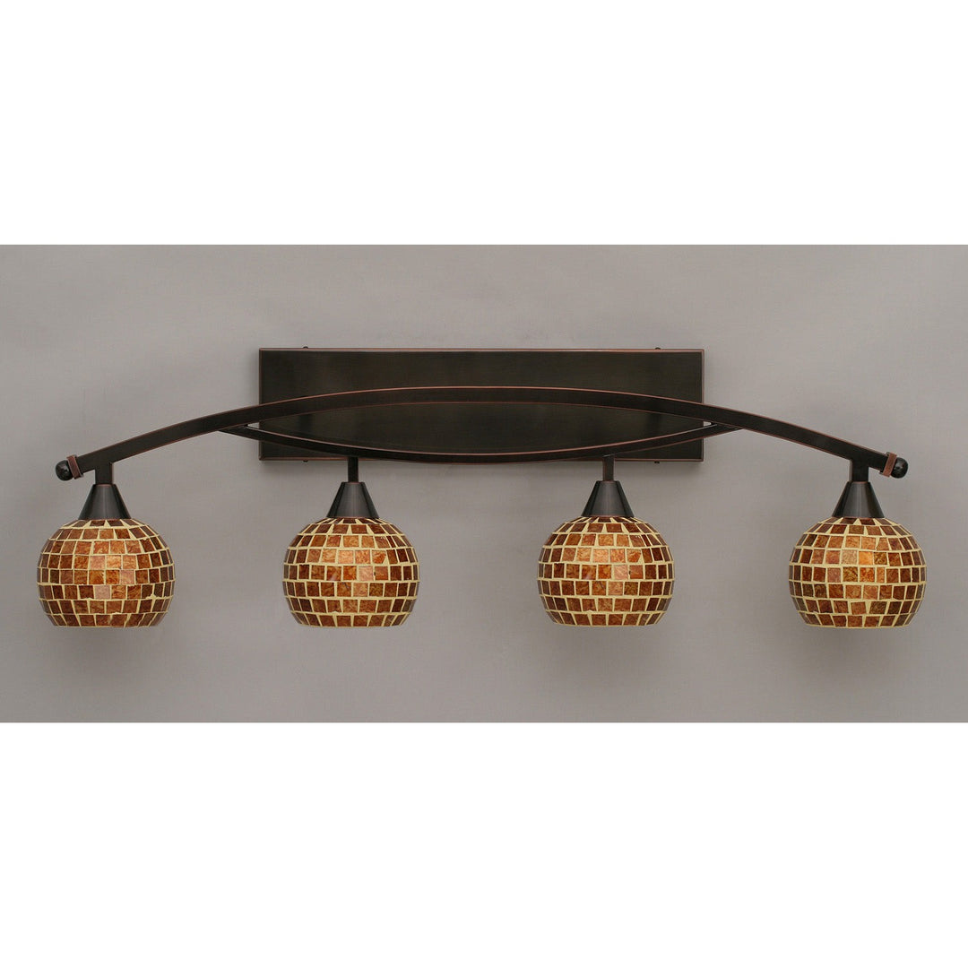 Toltec Bow 174-bc-402 Bath Vanity Light 37 in. wide - Black Copper